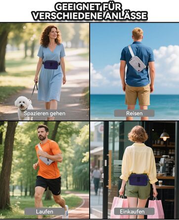 Гірчатка Mokze Bauchtasche 2L - Стильна поясна сумка для чоловіків та жінок, водонепроникна, для бігу, їзди на велосипеді, подорожей, Marineblau (Морський блакитний)