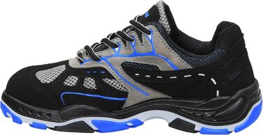 Робочі черевики ELTEN Easy Blue ESD S1, текстильні, з металевим носком, легкі, спортивні, чорно-сині, 43 EU (жіночі та чоловічі)