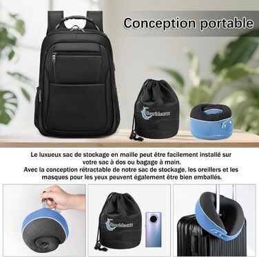 Подушка для шиї в дорозі: зручна підтримка для подорожей літаком, авто та відпочинку. (Блакитний)