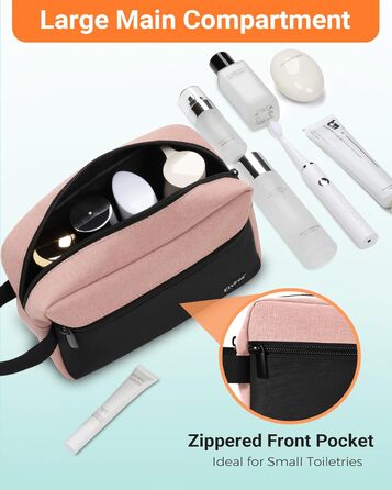 Чоловіча дорожня туалетна сумка, водонепроникна, з кишенею для бритви та ручкою, органайзер для косметики, для спортзалу, душу, ванної кімнати, подарунок для чоловіків, чорно-сіра (чорний & рожевий)