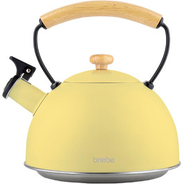 Чайник Induktion Retro 2.3L Edelstahl з ручкою Cool-Touch, жовтий, для чаю та кави