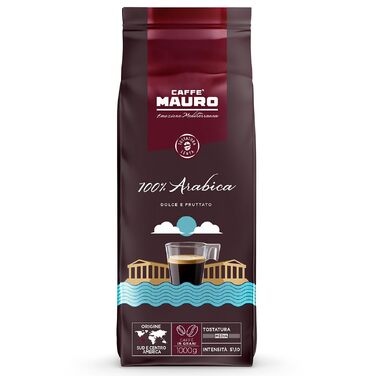 Кава в зернах Caffè Mauro Torrefazione 100% Арабіка, середній обсмаження, інтенсивність 5/10, Італія, 1 кг