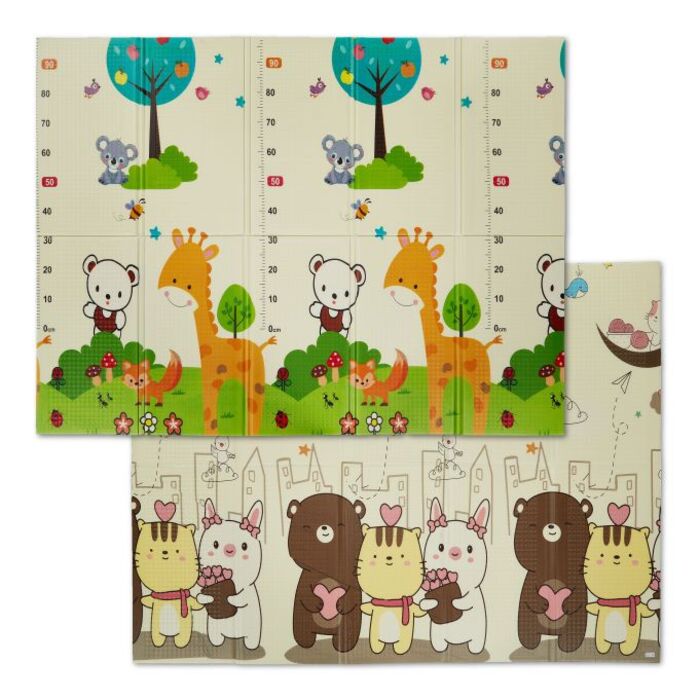 Relaxdays Foldable Play Mat with Animal Motifs