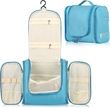 Чоловіча косметичка-органайзер для подорожей з гачком, зелена/блакитна