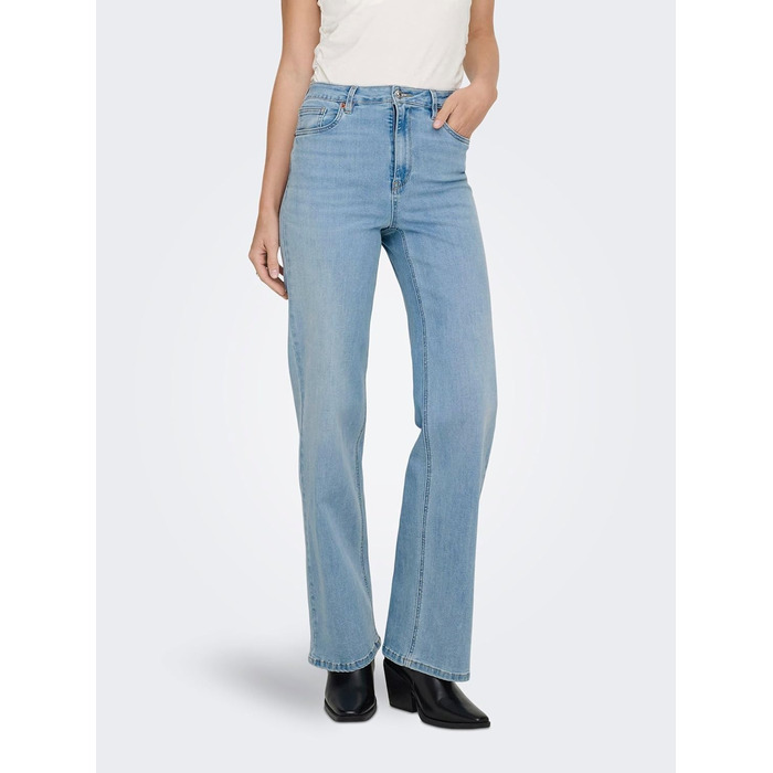 Джинси жіночі Only ONLJUICY-WAUW з широкими штанинами, висока талія, світло-синій денім (XS / 34L)