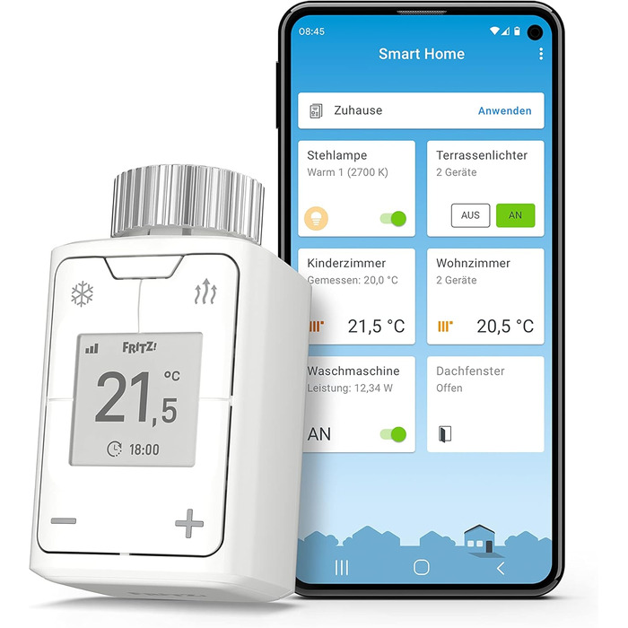FRITZ!DECT 302 - розумний терморегулятор для опалення, сумісний з FRITZ!Box та звичайними термостатичними клапанами