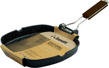 Zanetti сковорода-гриль 20x20 см з алюмінію з товстим дном, для індукційних плит, зі складний ручкою