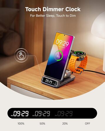 Бездротова зарядка SwanScout 708S для Samsung Galaxy S25 Ultra/S23/S22/S21 та Galaxy Watch/Buds (без адаптера)