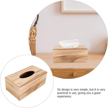Cabilock 1 Piece Tissue Box Facial Tissue Box Wooden Cosmetic Tissue Box Paper Towel Box Tissue Box Dispenser for Office Kitchen Living Room Bedroom Desk