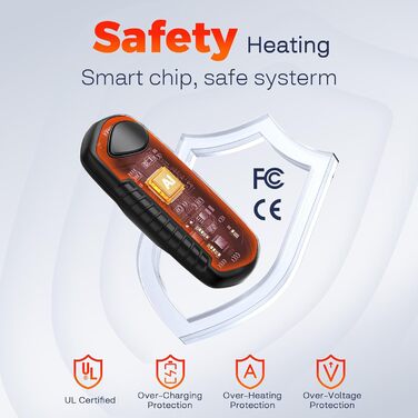 Грілки для рук акумуляторні, 2 шт, електричні, портативні, 6000mAh, кишенькові, ультралегкі та тонкі, 5 рівнів нагріву до 55°C, ідеальні для кемпінгу, чорні