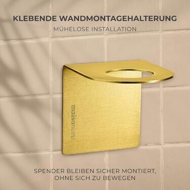 Шампунь MaisoNovo: набір з 3 пляшок для наповнення (500 мл) з дозатором, колір - бурштиновий, чорний насос