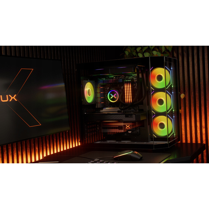 Система водяного охолодження процесора Krux HydroX 240 ARGB, 2x 120мм, 4-pin, Чорна