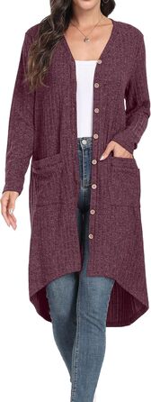 Кардиган жіночий GRECEREE з ґудзиками та V-подібним вирізом, літній (XXL, Рожевий)