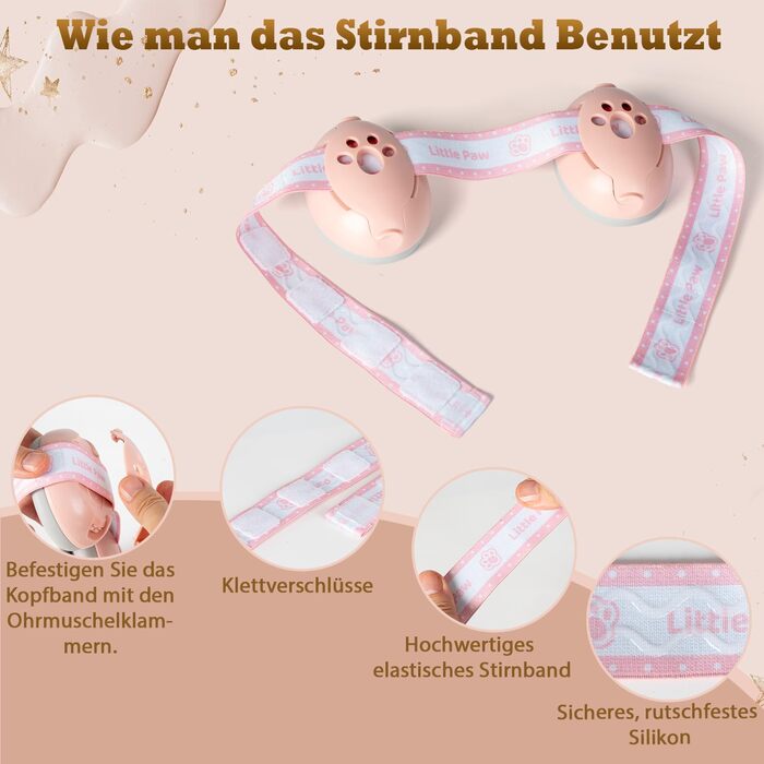 Навушники для захисту від шуму для малюків та дітей до 48 місяців - захист від шуму, регульоване антиковзне обруч, захист від пошкодження слуху, покращує сон (Рожевий)