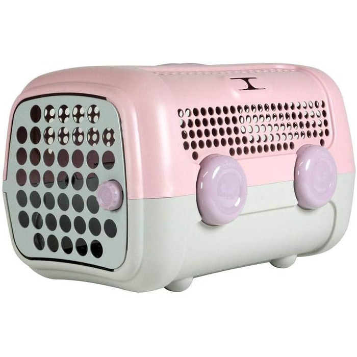 Транспортна переноска для собак та котів United Pets A.U.T.O. Design, Італія, рожево-сіра, з гігієнічним килимком, 51x37x33 см