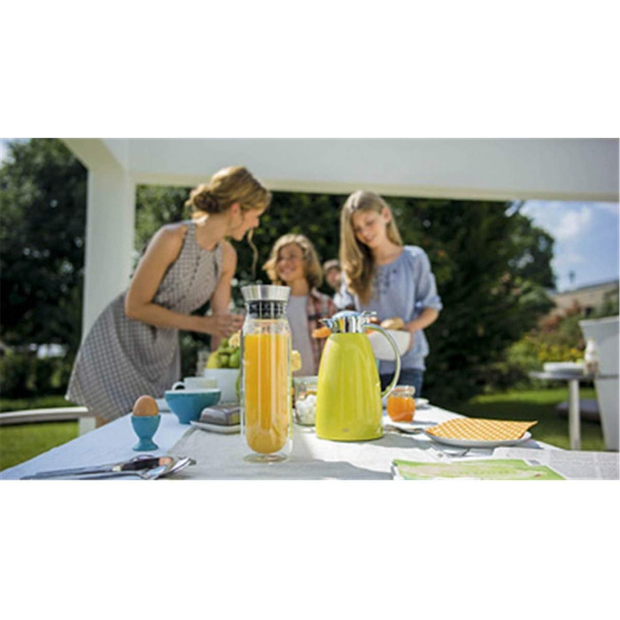 alfi FLOWMOTION 0.75l, double-walled borosilicate glass carafe, automatic pouring, integrated strainer, detachable lid, dishwasher-safe, Thermo glass carafe, for hot and cold beverages