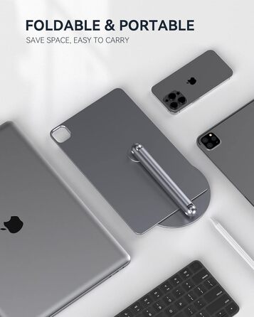 Магнітна підставка LULULOOK для iPad Pro 12.9 та iPad Air 13'' M4/M3/M2 — поворотна на 360°, складна, алюмінієва