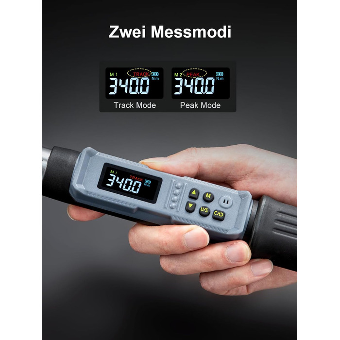 Цифровий шуруповерт з моментом, 2.66-53.1 In-lbs/ 1/4'' Drive, 17-340Nm, з індикатором крутного моменту, звуковим сигналом та LED-дисплеєм, 27 в 1