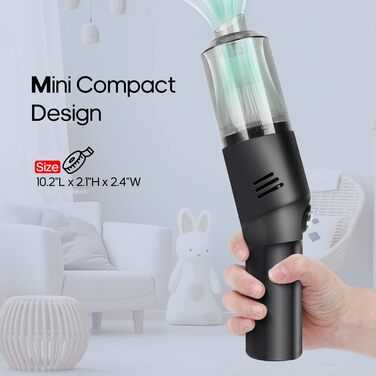 Портативний акумуляторний ручний пилосос Suloea, USB, чорний