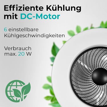 Стельовий вентилятор Noaton Triton 12050B з LED підсвіткою, диммер, 3 режими кольору, пульт, таймер, Ø50 см (чорний)