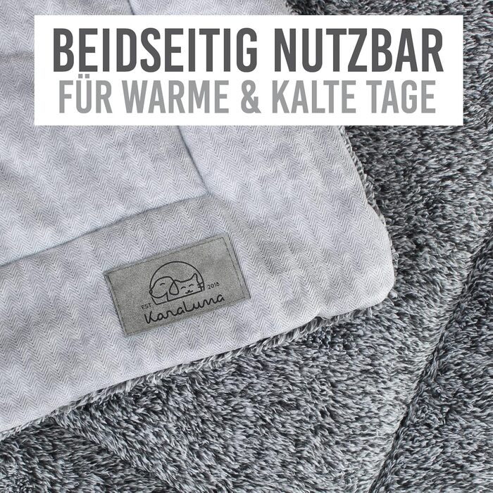 KaraLuna Dog Mat 80 x 55 cm for home & on the go | Washable | 3 sizes available | Dog blanket, dog cushion, padded dog blanket, fluffy (Grey)