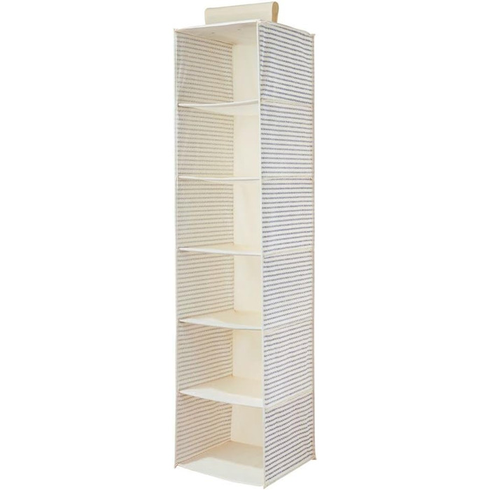 Тканинний підвісний шафа mDesign – 6 полиць – сірий та чорний колір, ідеально для одягу, ременів, клатчів