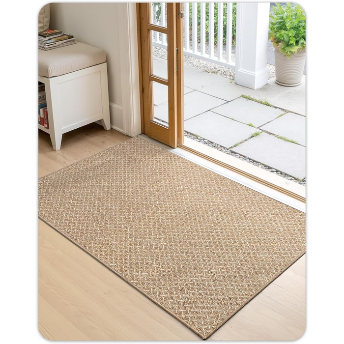 Килимок вхідний COLOR&GEOMETRY 44 x 76 см, протибрудовий килим для дому, нековзкий килимок біля дверей, колір хакі