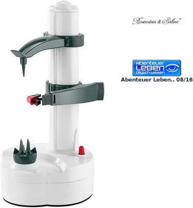 Rosenstein & Söhne Electric Peeler: Electric Fruit and Vegetable Peeler, Stainless Steel Blade (Apple Peeler, Potato Peeler, Automatic)