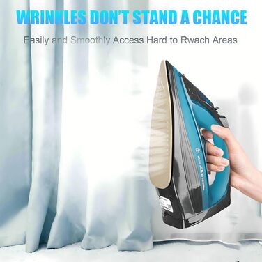 Праска, парогенератор 2400W бездротова Powersteam Ultra з керамічною підошвою, самоочищення, функція розпилення, стоп-крапля, автоматичне вимкнення, блакитна