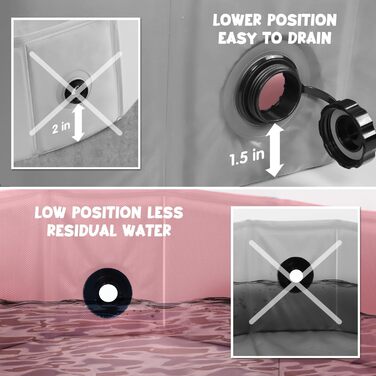 Foldable Dog Pool for Dogs, Dog Cushion Pool, Portable, for Dog Bathing, Plastic, Large, Hard, Kiddie Pool (Pink, 100 x 30 cm)