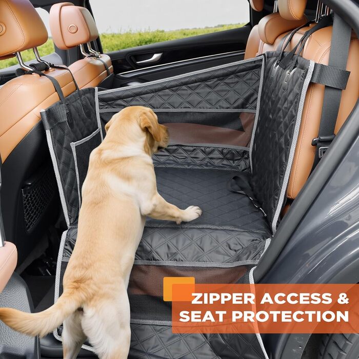 Крісло для собак у машину Gimars, посилена стабільність, великі та середні породи, водонепроникне, з ременями безпеки
