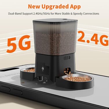 Автоматичний годівник для котів та собак HoneyGuardian з Wi-Fi, 2 миски, 3.5л, APP-керування