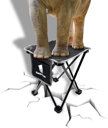 Легкий складаний стільчик для кемпінгу GEERTOP: компактний, портативний, для риболовлі, відпочинку на природі, саду, пляжу (чорний)