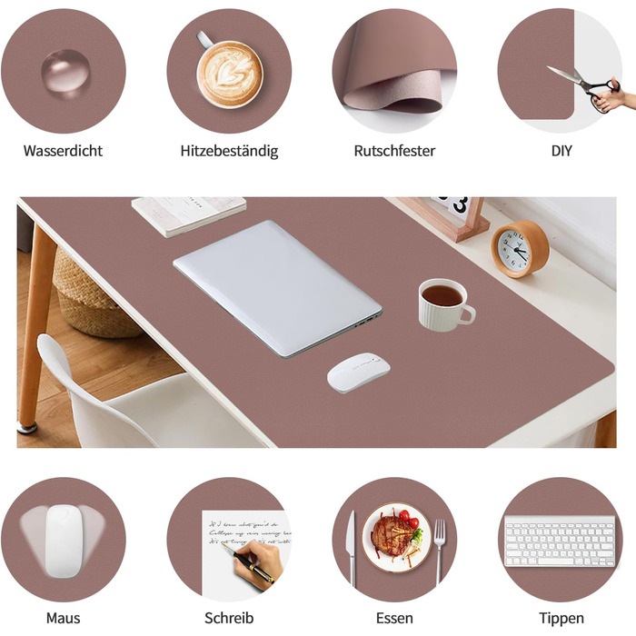 Підкладка під мишу для столу 80x40 см з PU-шкіри, легко очищається, захист столу від подряпин, антиковзаюча підкладка для офісу та дому