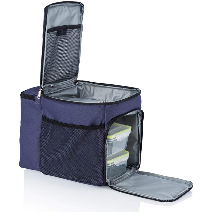 Кühlertasche Dimono® 15L: сумка-холодильник з 3 контейнерами для їжі та акумулятором холоду, блакитна