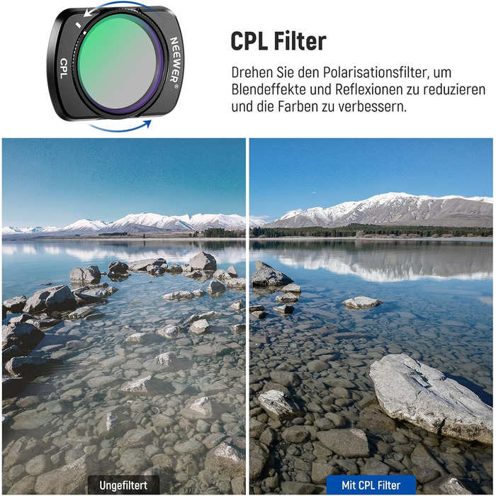 Набір фільтрів NEEWER для DJI Osmo Pocket 3: ND, PL, CPL, UV, Diffusion. Комплект для фото- та відеозйомки