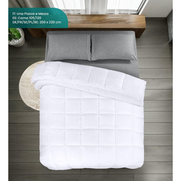 Покривало постільне Utopia Bedding, мікрофібра, білий, 200 x 220 см