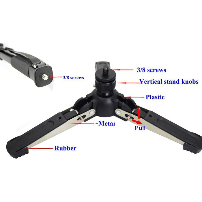 Штатив Koolehaoda з алюмінію з рідкосною головкою та складаною ніжкою для DSLR-камери, висота до 148 см