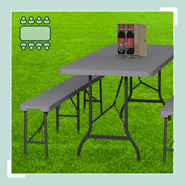 Relaxdays 3-piece folding beer garden set