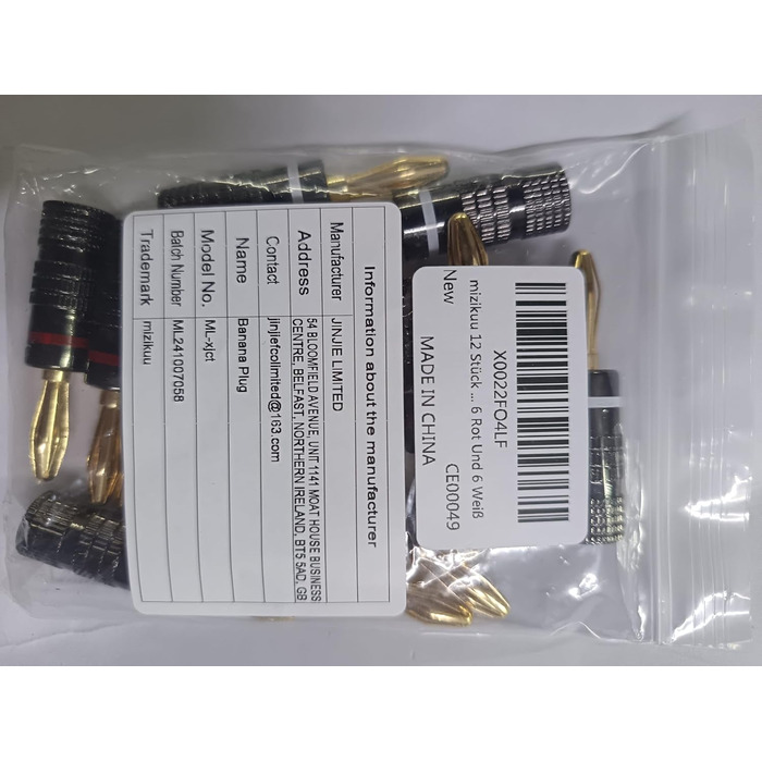 12шт банан-штекерів, 24K позолота, банан-штекерні роз'єми з гвинтовою фіксацією для акустичних кабелів, аудіо, динаміків, терміналів, паяння, HiFi, ресивери, підсилювачі, 6 червоних та 6 білих