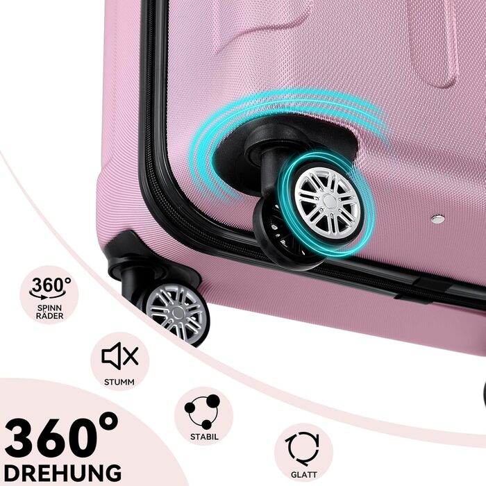 Набір валіз Beibye 2045 з трьох валіз на колесах, з жорстким корпусом, 20 кольорів (темно-зелений, принцесса-рожевий)