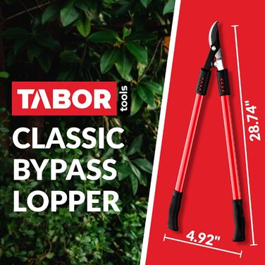 Секатор TABOR TOOLS GL16E для свіжої деревини до 35 мм, садові ножиці з високою силою різу, ергономічною ручкою, амортизатором та антипригарними лезами