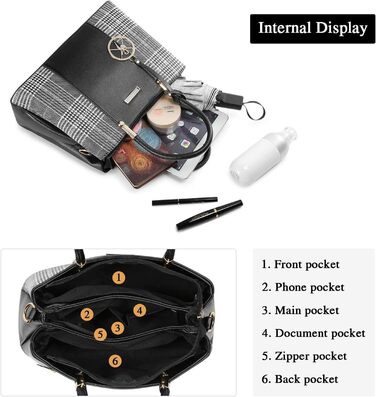 Жіноча сумка-шопер VINBAGGE з PU шкіри, чорна. Сумка через плече для офісу та на кожен день