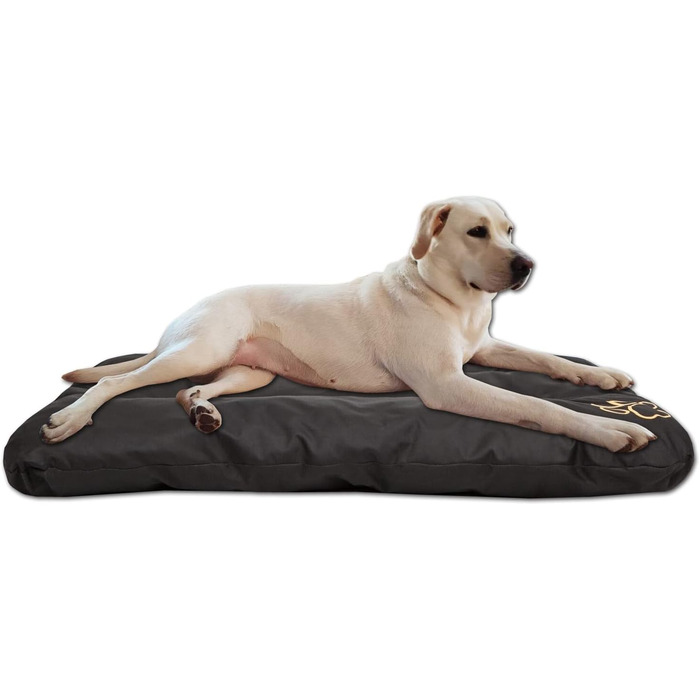 Матрац для собак, лежанка для собак великих, середніх та маленьких порід - вологостійкий килимок для собак, м'який лежак з піни, для вулиці та дому - 90x60x8 см (R2(100 x 70 см), чорний)