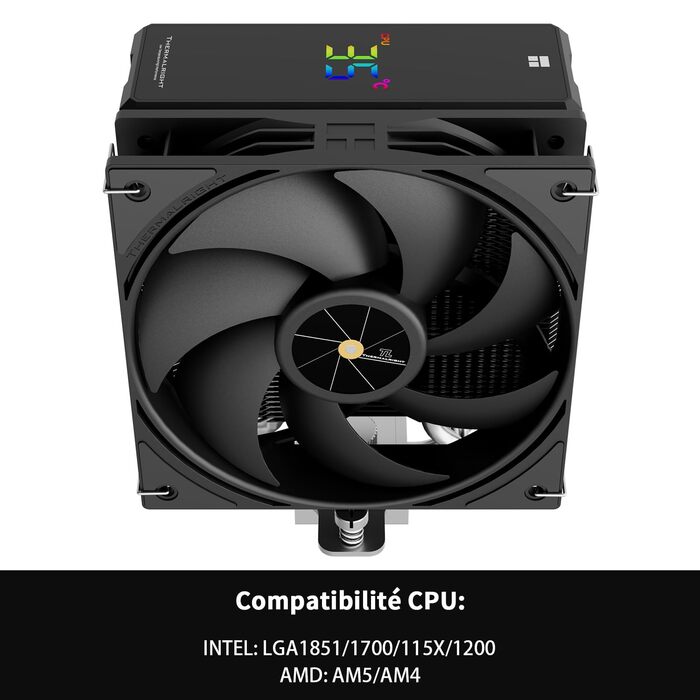 Thermalright Assassin X 120R Digital White - кулер для CPU з 4 тепловими трубами, цифровим дисплеєм та PWM вентилятором (AM5, LGA1700/1851/1150/1151/1200)