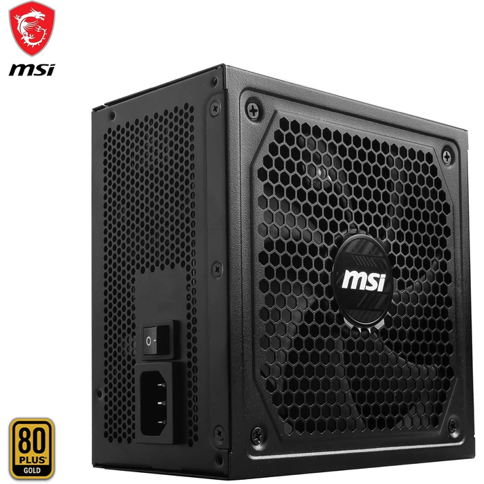 Блок живлення MSI MAG A750GL PCIE5 750W, 80 Plus Gold, повністю модульний, ATX 3.0, підтримка PCIe 5.0, 120мм FDB вентилятор, чорні плоскі кабелі