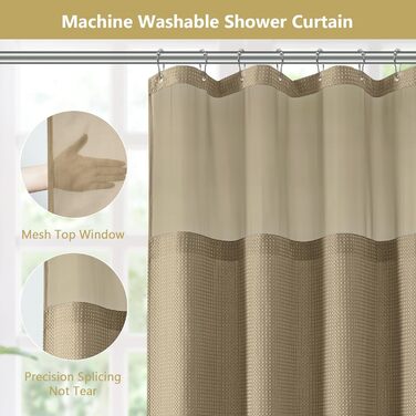 Шторка для душу FY&XZH з гачками, важка, водонепроникна, зелена, 83x83 см та 200x200 см, з сітчастим вікном, стиль готелю