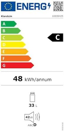 Міні-холодильник Klarstein з дверцятами зі скла, для кімнати, барний холодильник з регульованими полицями, компактний, для дому/на вулицю, тихий (33 л, білий)