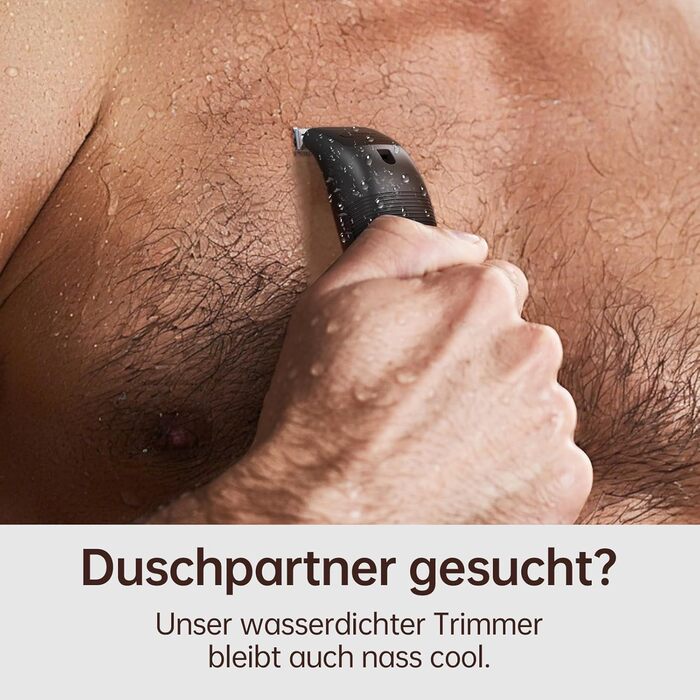 Електричний чоловічий триммер для бороди та тіла з 4 насадками, USB, вологостійкий, чорний