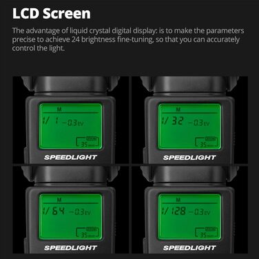 Спалах для камери AMBITFUL AF970: сумісність з Canon, Nikon, Sony, Olympus, Fuji, Panasonic, бездротовий, LCD-дисплей